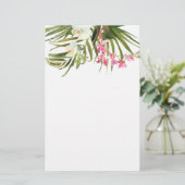 ビーチトロピカルパームズピンクオーキズフローラブライダル 便箋 (スタンド正面)