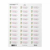 ビーチトロピカルパームズピンクティール（緑がかった色）フローラアドレス ラベル (フルシート)