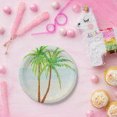 ビーチトロピカルパームツリーズ ペーパープレート (パーティー)