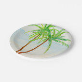 ビーチトロピカルパームツリーズ ペーパープレート (アングル)