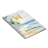 ビーチトロピカルパームツリー波ビジネスロゴ ノートブック (右側)
