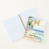 ビーチトロピカルパームツリー波ビジネスロゴ ノートブック (内部)