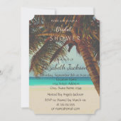 ビーチトロピカルパームブライダルシャワー 招待状 (正面)