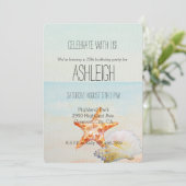 ビーチトロピカルヒトデとコンチの誕生日 招待状 (スタンド正面)