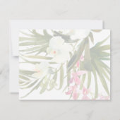 ビーチトロピカルピンクホワイトフローラランエレガント サンキューカード (裏面)