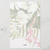 ビーチトロピカルピンクホワイトフローラランブライダル 便箋 (裏面)