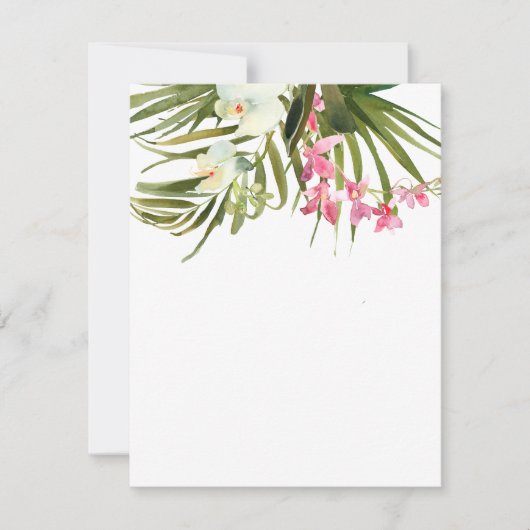 ビーチトロピカルピンクホワイトフローララン空白の ノートカード (正面)