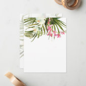 ビーチトロピカルピンクホワイトフローララン空白の ノートカード (正面/裏面インサイチュ)