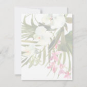 ビーチトロピカルピンクホワイトフローララン空白の ノートカード (裏面)