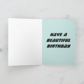 ビーチトロピカルフラミンゴスアート誕生日カード カード (内部)