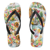 ビーチトロピカルフルーツカクテルバチェロレッテ ビーチサンダル (フットベッド)