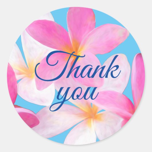 ビーチトロピカルフローラ結婚ピンク ラウンドシール (正面)