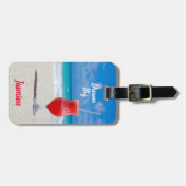 ビーチトロピカルブルー海ドリームビッグ ラゲッジタグ (正面横)