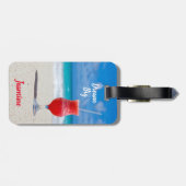 ビーチトロピカルブルー海ドリームビッグ ラゲッジタグ (裏面横)