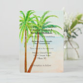 ビーチトロピカルヤシ結婚の木 招待状 (スタンド正面)