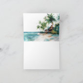 ビーチトロピカル水彩ウェディング サンキューカード (内部)