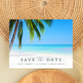ビーチトロピカル結婚パームの予算が日付を保存 案内ポストカード