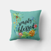 ビーチトロピカル賛美フローラパームツリーティール（緑がかった色） クッション (裏面)