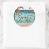 ビーチトロピカル670th誕生日ステッカー ラウンドシール (バッグ)