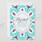 ビーチトロピックスアクアパープルブライダルシャワー招待 招待状 (正面)