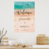 ビーチトロピッモダンク結婚の歓迎の看板ポスター ポスター (キッチン)