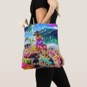 ビーチトートバッグファミリードイツシェパードドッグ トートバッグ (クローズアップ)