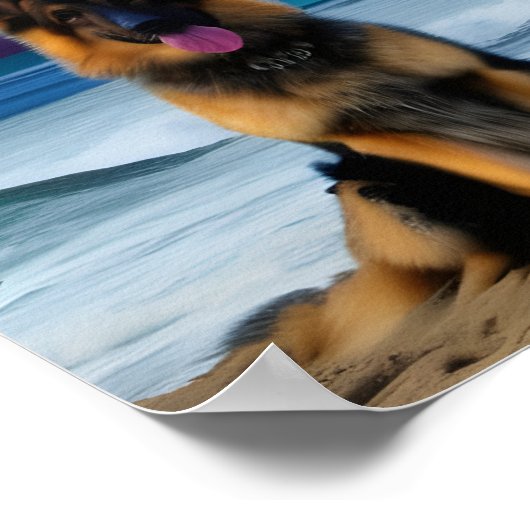 ビーチドイツの羊飼いの作品 ポスター (角)