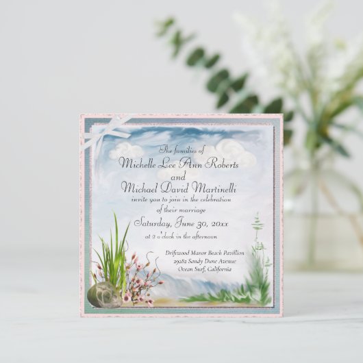 ビーチドゥンロマンスクエア結婚式招待状 招待状 (スタンド正面)