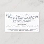 ビーチドウェーブアポイントメントリマインダ 予約カード (裏面)