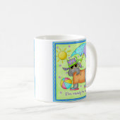 ビーチドッグウィムシーアートグリーンブルー コーヒーマグカップ (正面右)