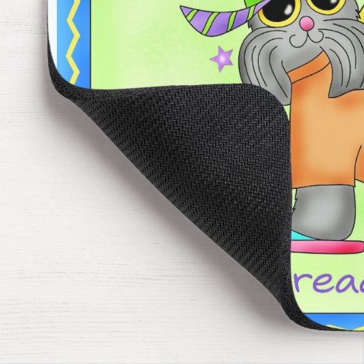 ビーチドッグウィムシーアートグリーンブルー マウスパッド (コーナー)