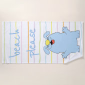 ビーチドッグブルー「ビーチお願い」 ビーチタオル (正面)