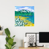 ビーチドッグ歩くマウンテンレイクゼンロックケルン ポスター (ホームオフィス)