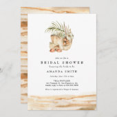 ビーチドライトロピカルデザートボホブライダルシャワー 招待状 (正面/裏面)