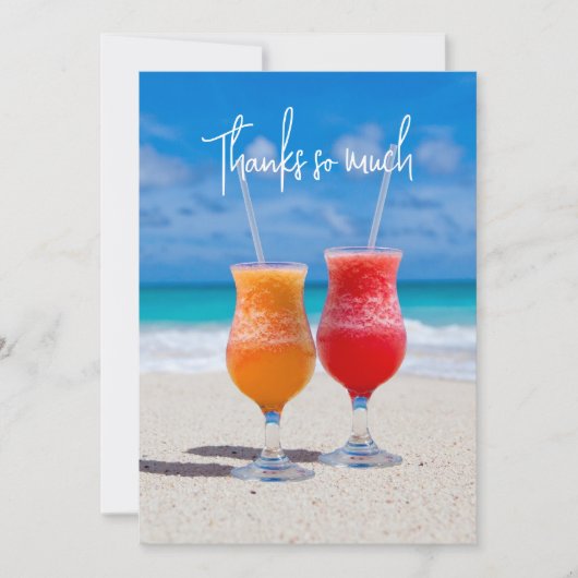 ビーチドリンクサンキュー結婚のカード 招待状 (正面)