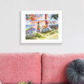 ビーチドリームコテージ14x11 & 縁ど Canvas Print キャンバスプリント (インサイチュ (リビング))