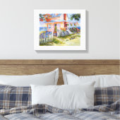 ビーチドリームコテージ14x11 & 縁ど Canvas Print キャンバスプリント (インサイチュ (寝室))