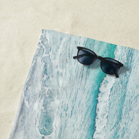 ビーチドリームズ感動的引用文レトロ海波 ビーチタオル (インサイチュ)