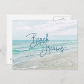 ビーチドリームズ感動的引用文レトロ海波 ポストカード (正面/裏面)
