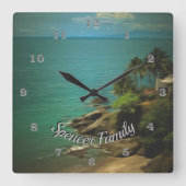 ビーチドリーム0026 スクエア壁時計 (正面)