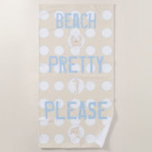 ビーチドルフィンカニシーホース「ビーチかわいらしお願い」 ビーチタオル (正面)