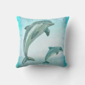 ビーチドルフィンズウォーターカラーアート クッション (裏面)