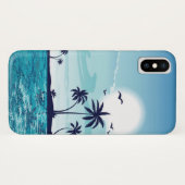 ビーチナイトムーンバーズパームツリー海雲 Case-Mate iPhoneケース (裏面(横))