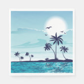 ビーチナイトムーンバーズパームツリー海 スタンダードランチョンナプキン (正面)