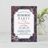 ビーチネイビー素朴コーラルリーフスターフィッシュリタイアメント 招待状 (スタンド正面)