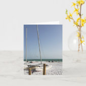 ビーチノートカー空白のドの帆船 カード (黄色い花)