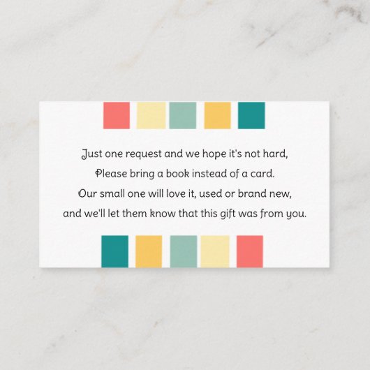 ビーチハイアートデザイン本をベビーへ エンクロージャーカード (裏面)