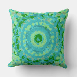 ビーチハイブルー&グリーンクレイアート6096 クッション
