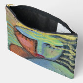 ビーチハイヘア抽象芸術アート アクセサリーポーチ (見開き)