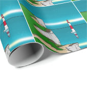 ビーチハイヘッドライトハウスアンドクリフトップ ラッピングペーパー (ロールコーナー)